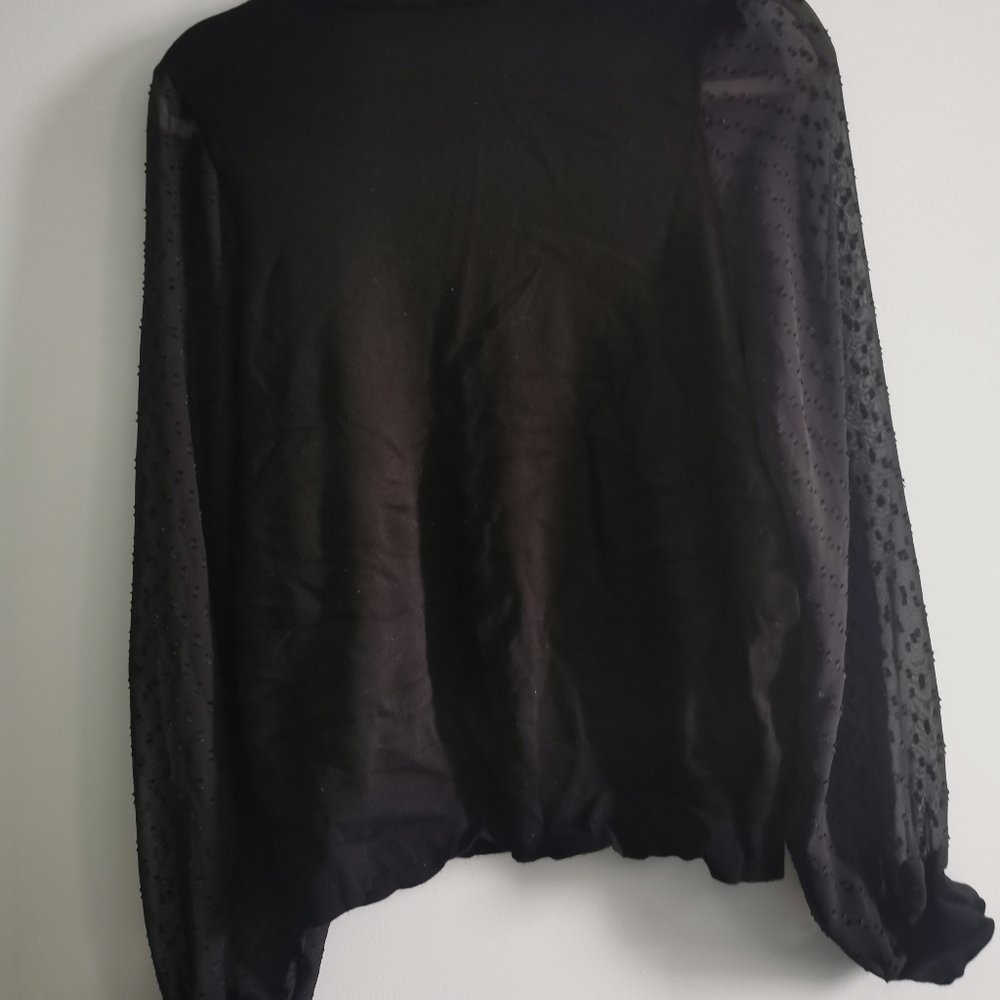 (3/$12) - Reitmans Womens Sheer Blouse. XXL Regular. Black - Picture 2 of 3